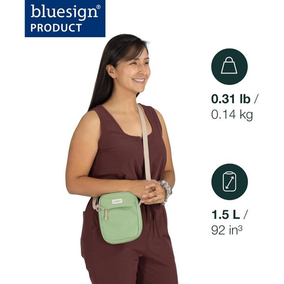 Small Crossbody Bag Recycled Fabric Unisex Multiple Pockets Daily Use - Picture 2 of 13